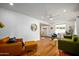 Bright living room with hardwood floors and modern furniture at 2112 W Mulberry Dr, Phoenix, AZ 85015