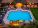 Luxury pool with waterfall feature and spacious patio at 23414 N 84Th Pl, Scottsdale, AZ 85255