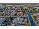 Aerial view of home showcasing a large backyard and solar panels at 3560 E Ironside Ln, Gilbert, AZ 85298