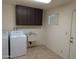 Functional laundry room, washer, dryer and storage cabinets at 5110 E Edgewood Ave, Mesa, AZ 85206