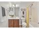 Bathroom featuring a single sink and yellow shower curtain at 544 N Alma School Rd # 9, Mesa, AZ 85201