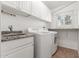 Well-lit laundry room with modern appliances, ample cabinet space, and a granite countertop at 6838 E Almeria Rd, Scottsdale, AZ 85257