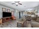 Spacious living room with hardwood floors and a view to kitchen at 1361 E Martha Dr, Casa Grande, AZ 85122