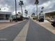 Community street with mobile homes and palm trees at 1494 W Pawnee Ave, Apache Junction, AZ 85119