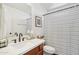 Stylish full bathroom with single vanity and shower at 18260 W Bridger St, Surprise, AZ 85388