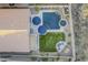 Bird's-eye view of a home with a large backyard pool and spa at 23219 N 41St St, Phoenix, AZ 85050