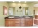 Double vanity bathroom with granite countertop at 31617 N 168Th St, Rio Verde, AZ 85263