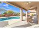 Covered patio overlooking the sparkling pool and spa at 4028 N Ranier --, Mesa, AZ 85215