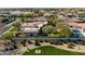 Aerial view of a luxury home with a large backyard, pool, and surrounding homes at 4330 E Gemini Pl, Chandler, AZ 85249