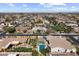 An elevated view of the house, pool, and surrounding neighborhood at 4330 E Gemini Pl, Chandler, AZ 85249