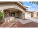 Covered front porch with stone pathway and decorative accents at 45354 W Horse Mesa Rd, Maricopa, AZ 85139