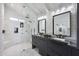 Modern bathroom with double vanity and walk-in shower at 6912 E Larkspur Dr, Scottsdale, AZ 85254