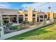 A scenic aerial view of the house showcasing landscaping, patio, and well-manicured backyard at 8334 E Jenan Dr, Scottsdale, AZ 85260