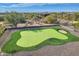 Aerial view of the private putting green at 9135 E Buckskin Trl, Scottsdale, AZ 85255