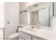 Clean bathroom with shower, toilet and vanity at 9526 W Briarwood N Cir, Sun City, AZ 85351