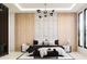 Bright and airy bedroom featuring natural wood accents, a stylish light fixture, and ample natural light at 11612 N 86Th St, Scottsdale, AZ 85260