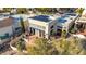 Aerial view highlighting the home's solar panels and backyard patio at 13503 E Summit Dr, Scottsdale, AZ 85259