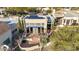Aerial view showcasing home's patio, solar panels, and landscaping at 13503 E Summit Dr, Scottsdale, AZ 85259