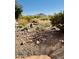 Desert landscaping with gravel and rocks; mountain views at 13503 E Summit Dr, Scottsdale, AZ 85259