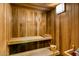 Private sauna with wooden benches and bucket at 140 E Rio Salado Pkwy # 111, Tempe, AZ 85281