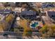 Aerial view of house, showing pool, backyard and surrounding neighborhood at 22911 S 199Th St, Queen Creek, AZ 85142