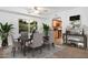 Charming dining area includes a dining table with seating for six and a ceiling fan at 3825 E Camelback Rd # 239, Phoenix, AZ 85018