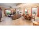 Formal dining room with a large wood table and chandelier at 6202 E Mckellips Rd # 42, Mesa, AZ 85215