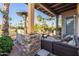 Covered patio with seating area and views of golf course at 6202 E Mckellips Rd # 42, Mesa, AZ 85215