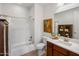 Bathroom with a bathtub, toilet and double vanity at 10260 E White Feather Ln # 2003, Scottsdale, AZ 85262