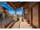 Covered balcony with mountain views and a door to the unit at 13840 N Mirage Heights W Ct # 217, Fountain Hills, AZ 85268