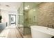 Luxury bathroom featuring a soaking tub and walk-in shower at 140 E Rio Salado Pkwy # 1205, Tempe, AZ 85281