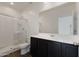 Clean bathroom with shower, toilet and vanity at 20249 W Woodlands Ave, Buckeye, AZ 85326