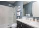 Clean bathroom with a walk-in shower and modern vanity at 26698 N 104Th Way, Scottsdale, AZ 85262