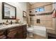 Bathroom with granite vanity, soaking tub, and shower at 34709 N 48Th St, Cave Creek, AZ 85331