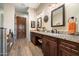 Elegant bathroom with double vanity, granite countertops, and a soaking tub at 34709 N 48Th St, Cave Creek, AZ 85331