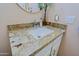 Bathroom with single vanity and granite countertop at 38844 N Spur Cross Rd, Cave Creek, AZ 85331