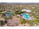 Aerial view showing tennis courts, pool, and clubhouse at 3982 E Sandpiper Dr, Phoenix, AZ 85050