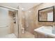 Clean bathroom with tiled shower and vanity at 4344 E Desert Crest Dr, Paradise Valley, AZ 85253