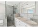 Bathroom boasts double vanity, large shower, and marble tile at 4344 E Desert Crest Dr, Paradise Valley, AZ 85253