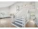 Elegant staircase with white railings leading to upper level at 4344 E Desert Crest Dr, Paradise Valley, AZ 85253