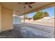 Covered patio overlooking backyard with storage shed at 5452 E University Dr, Mesa, AZ 85205