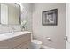 Stylish powder room with contemporary sink and toilet at 5609 W Posse Dr, Eloy, AZ 85131