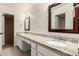 Bathroom with double vanity and granite countertop at 921 E Becker Ln, Phoenix, AZ 85020