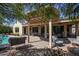 Backyard with swimming pool, outdoor seating, and covered patio at 20369 N 272Nd Ave, Buckeye, AZ 85396