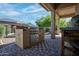 Outdoor kitchen with stainless steel barbecue, stone countertops, and storage at 20369 N 272Nd Ave, Buckeye, AZ 85396