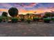 Beautiful home exterior with landscaped yard at sunset at 26702 W Sierra Pinta Dr, Buckeye, AZ 85396