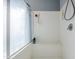 Clean bathroom with shower stall and built-in seat at 3121 E Hackamore St, Mesa, AZ 85213