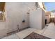 Side yard with storage shed and concrete pathway at 6512 W Eagle Talon Trl, Phoenix, AZ 85083
