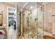 Large walk-in shower with glass enclosure at 7131 E Rancho Vista Dr # 3002, Scottsdale, AZ 85251