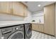 Modern laundry room with LG washer and dryer, and ample storage at 10639 E Fernwood Ln, Scottsdale, AZ 85262